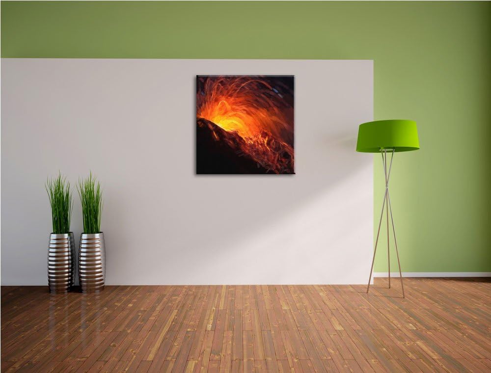 Pixxprint Vulkanausbruch als Leinwandbild/Grösse: 70x70 cm/Wandbild/Kunstdruck/fertig bespannt, 70x7