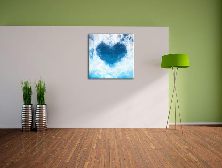 Pixxprint Romantisches Herz in den Wolken als Leinwandbild Quadratisch | Grösse: 70x70 | Wandbild| K