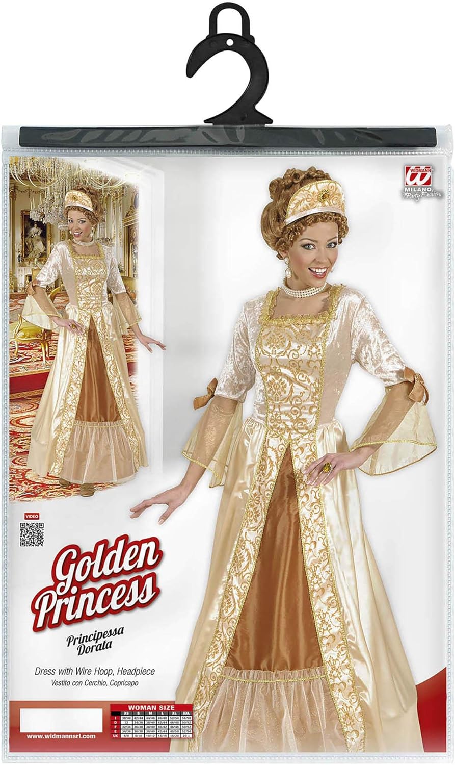"GOLDEN PRINCESS" (dress with wirehoop, headpiece) - (XL), XL