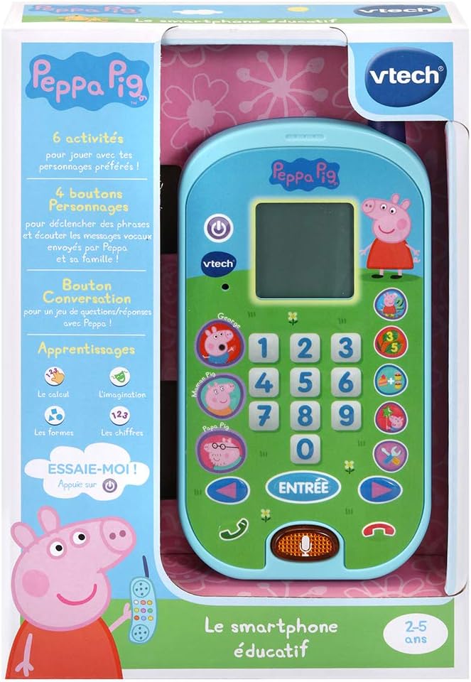 VTech- Peppa Pig Kinder-Telefon 80523105, mehrfarbig Französische Version