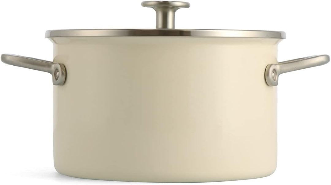 KitchenAid Steel Core Enamel Kochtopf mit Deckel (20cm/3,7l), deutsche Emaille, Induktionsgeeignet,