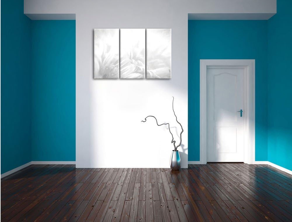 Pixxprint Gerbera-Blume als Leinwandbild/Grösse: 3 Teilig (120x80 cm) cm/Wandbild/Kunstdruck/fertig