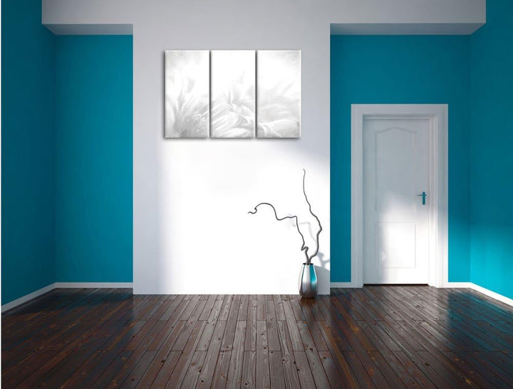 Pixxprint Gerbera-Blume als Leinwandbild/Grösse: 3 Teilig (120x80 cm) cm/Wandbild/Kunstdruck/fertig