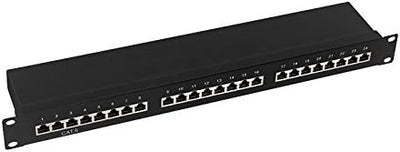 BIGtec 24 Port CAT6 Patchpanel Verteilerfeld Verteiler Patchfeld 10 Gigabit LSA Technik RJ45 8P8C RA