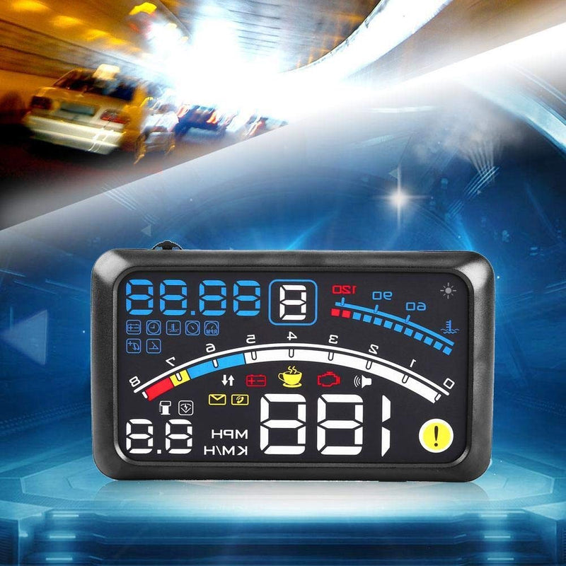 KSTE HD Head-up-Display, 5,5" HD OBD2 Auto HUD Head Up Speed Display Over Speed Warning Plug Play