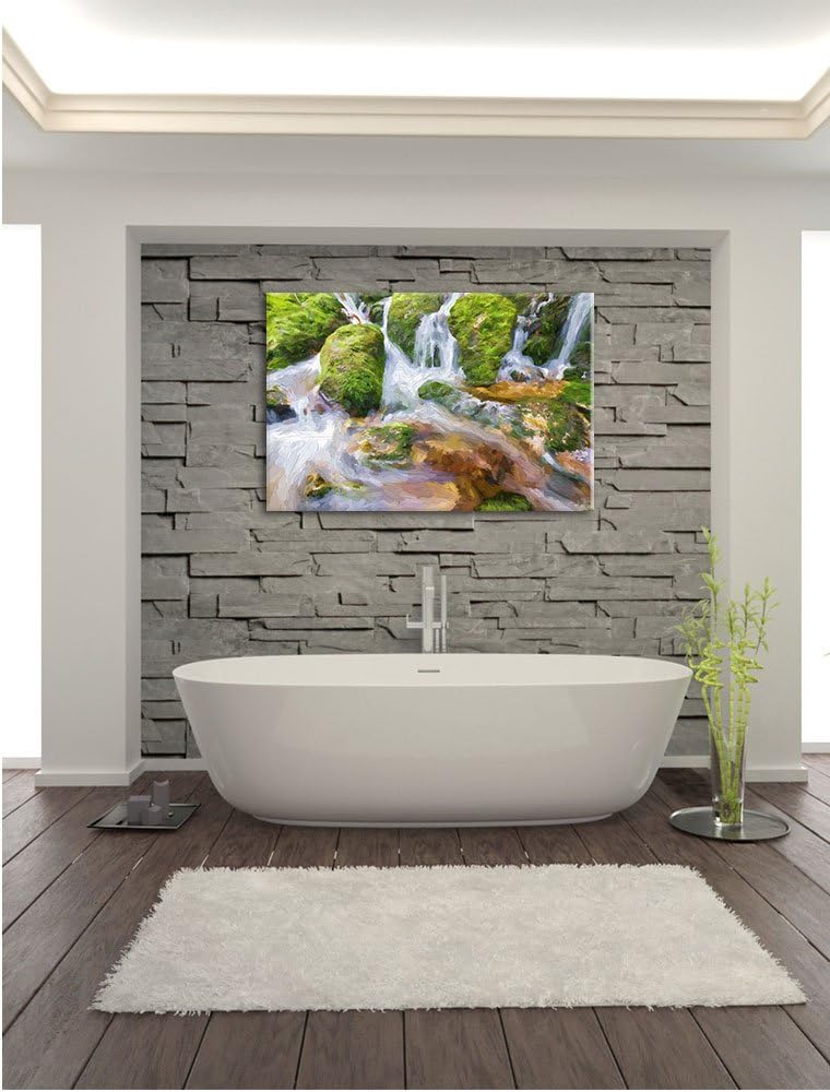 Pixxprint Gertelbach im Schwarzwald Kunst als Leinwandbild/Grösse: 100x70 / Wandbild/Kunstdruck/fert