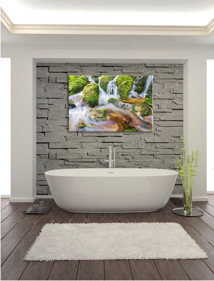 Pixxprint Gertelbach im Schwarzwald Kunst als Leinwandbild/Grösse: 100x70 / Wandbild/Kunstdruck/fert