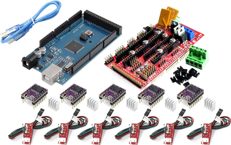 TECNOIOT 3D-Drucker-Kit – Entwicklungsboard + RAMPS 1.4 Controller + 5 Stück DRV8825 Schrittmotormod