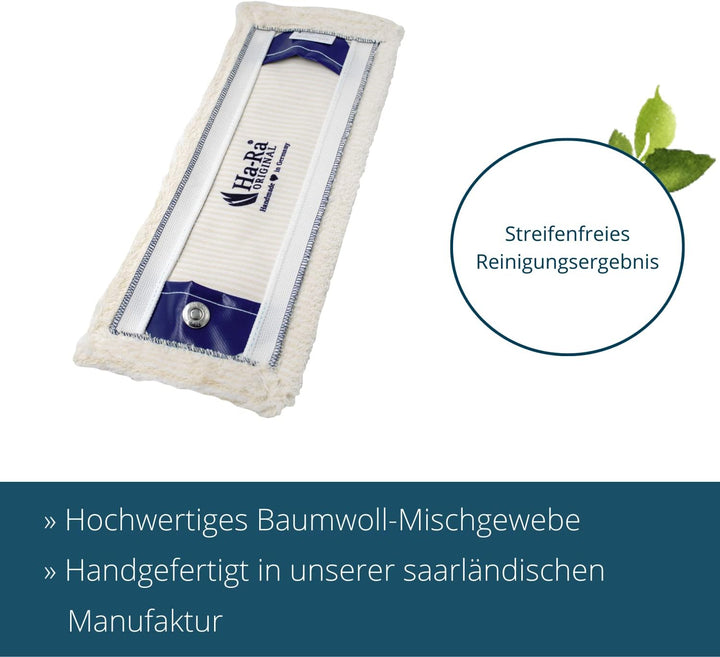 Ha-Ra Bodenwischtuch weiss kurz I langlebiger Boden-Wischer zur Reinigung für Böden & Wände I Bezug