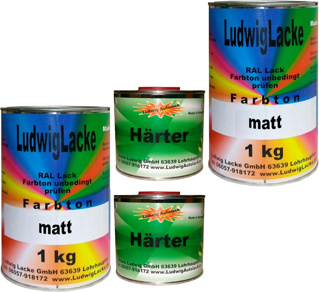 Ludwiglacke 3 kg Set Autolack mit Härter matt RAL 7016 Anthrazitgrau