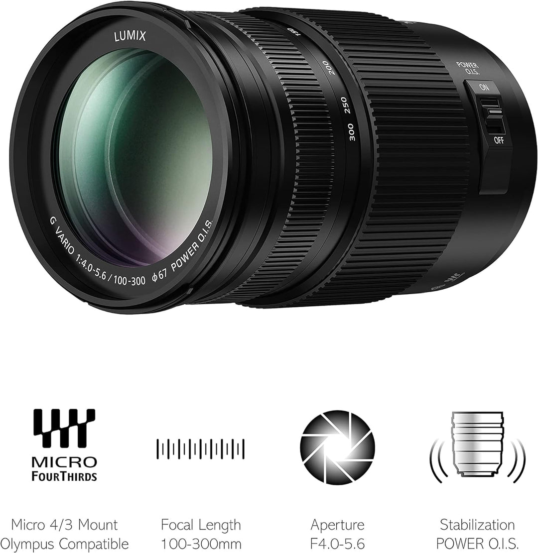 Panasonic H-FSA100300E Lumix G Vario 100-300 mm/ F4.0-5.6 II/ O.I.S. schwarz Single, Single