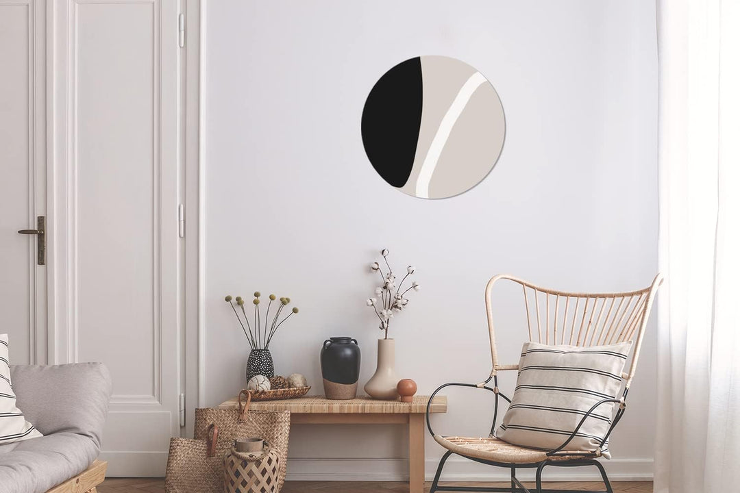 MuchoWow Wandbild Rund Wanddeko Deko Wohnzimmer Bilder 30x30 cm Pastell - Minimalismus - Formen, 30x
