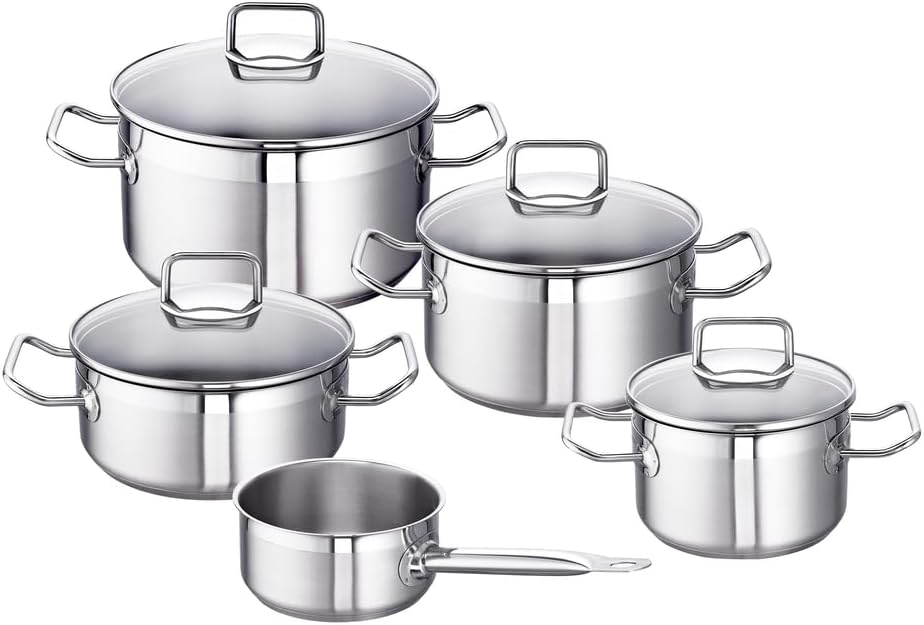 Schulte-Ufer Set1003 Meister Set Profi-Star, 5-teilig, Topfset Edelstahl, geeignet für Induktion