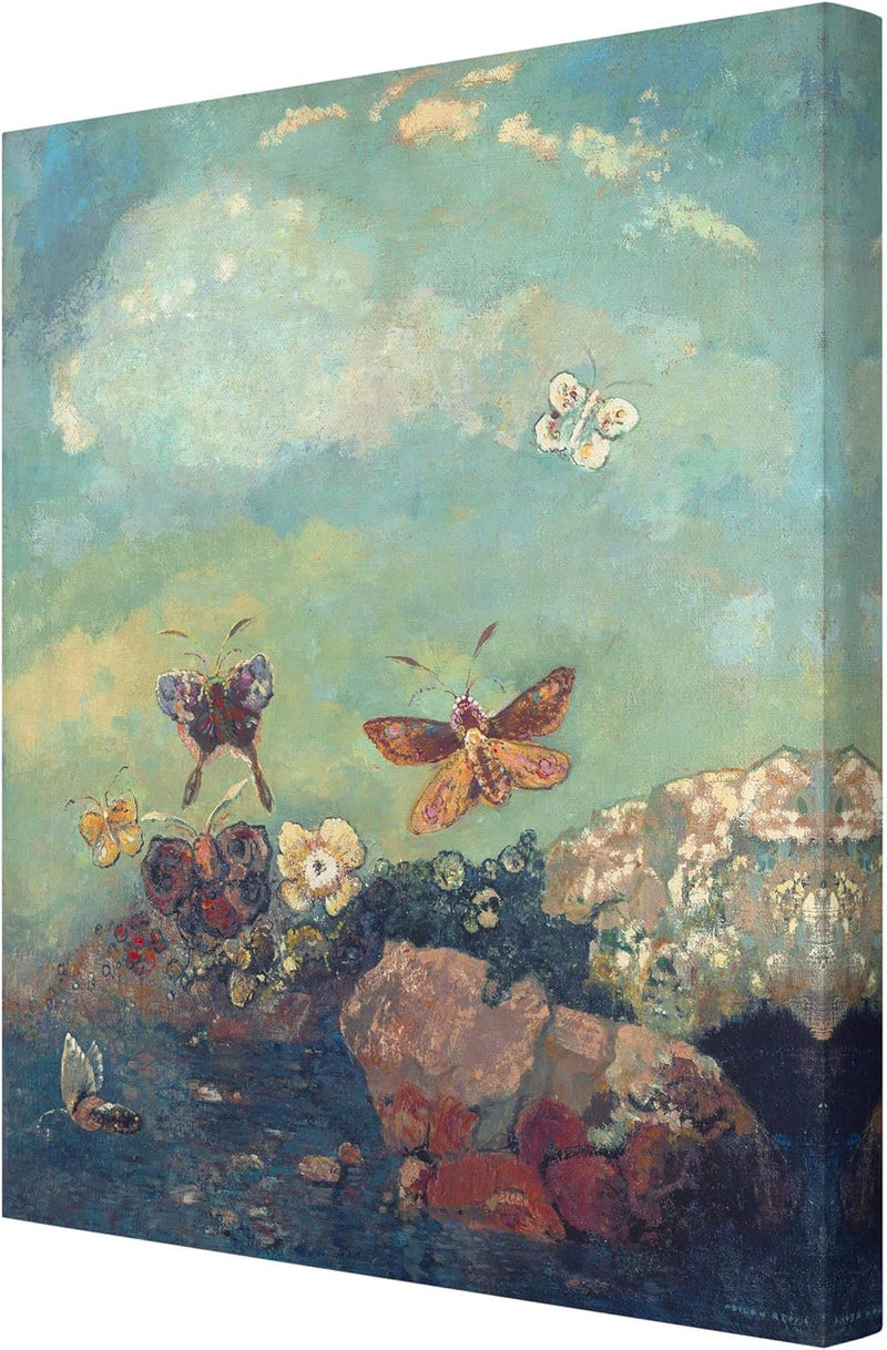 Leinwandbild Odilon Redon - Bild auf Leinwand Schmetterlinge 100 x 75 cm 100cm x 75cm, 100cm x 75cm