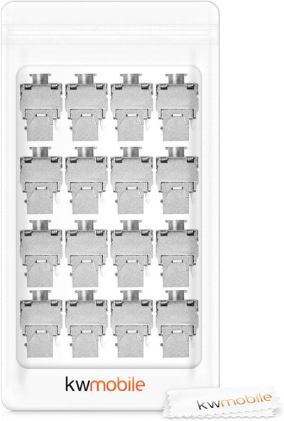 kwmobile 24x Keystone Modul für CAT 6A Kabel - 10 Gbit/s geschirmt Metall Gehäuse Schnappverschluss