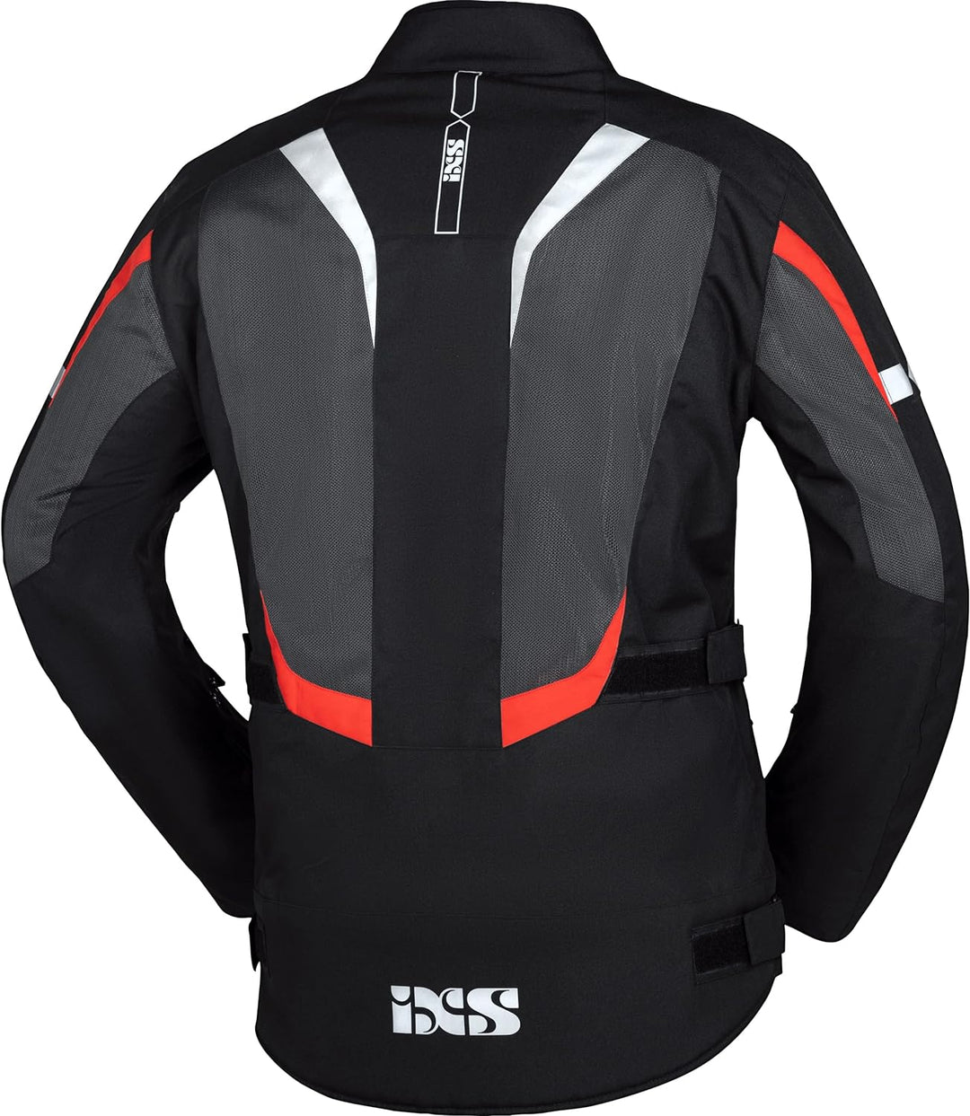 IXS Motorradjacke mit Protektoren Motorrad Jacke Gerona-Air 1.0 Tour Textiljacke schwarz/grau/rot 4X