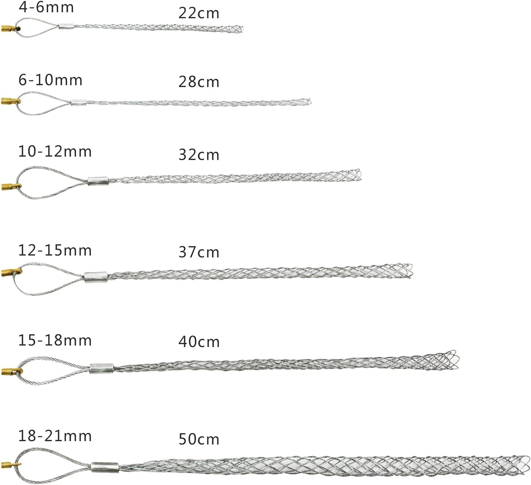 IRSCorp Kabelzug-Griffsocke, flexibles Auge, Netzseil, Kabelsocken-Set, verzinkter Stahl, rutschfest