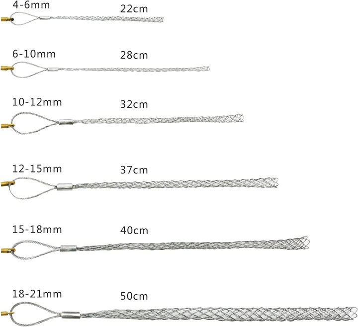 IRSCorp Kabelzug-Griffsocke, flexibles Auge, Netzseil, Kabelsocken-Set, verzinkter Stahl, rutschfest