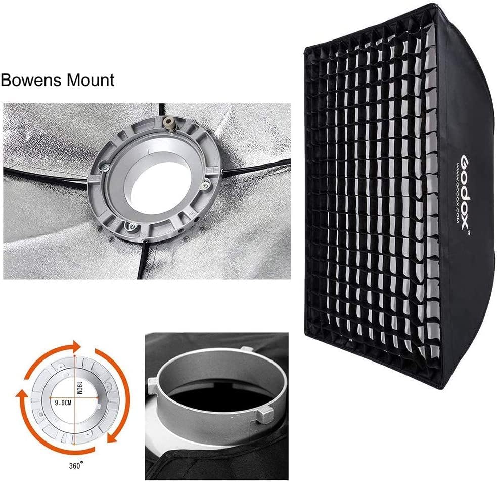 GODOX Unisex-Erwachsene Sb-fw6090-60x90 Cm Softbox W. Grid 60x90 Cm, Schwarz, One Size