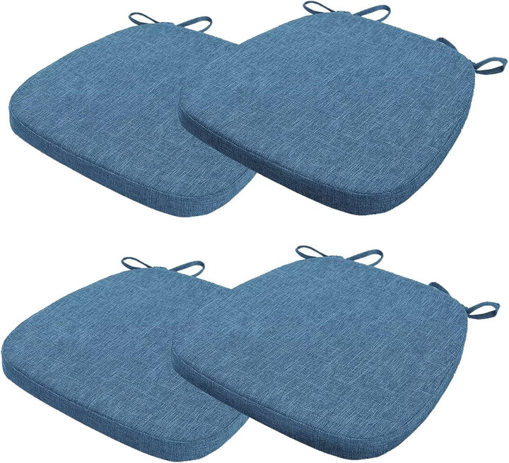 4er Set Stuhlkissen 40x38x3 cm mit Bändern,Waschbare Sitzkissen rutschfest,Stuhlauflage Stuhlpolster
