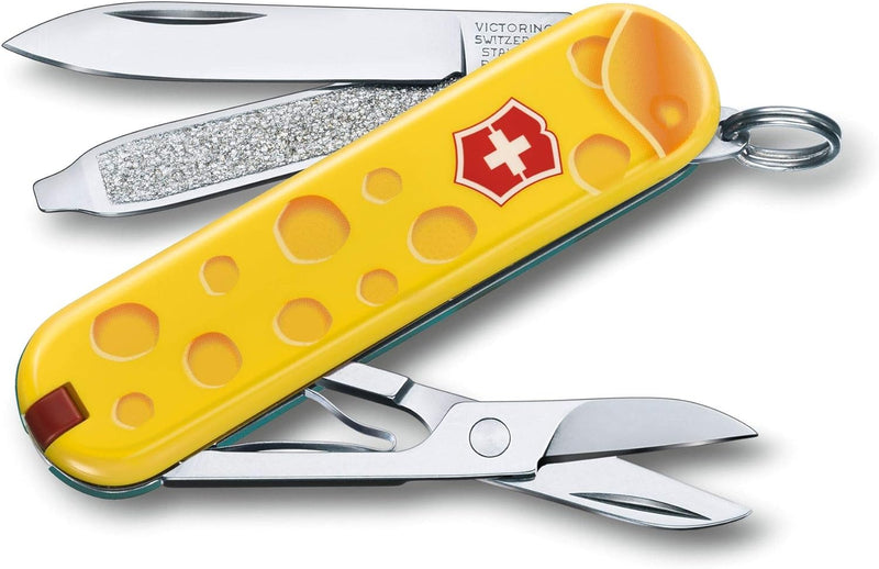 Victorinox Taschenmesser Classic, Swiss Made, 7 Funktionen, Klein, Schlüsselanhänger, Alps Cheese Li