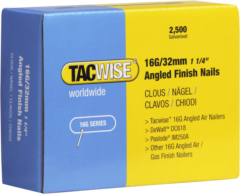 Tacwise 0769 Nägel Gewinkelt ( 16G/32mm,2.500 Stück pro Verpackung)