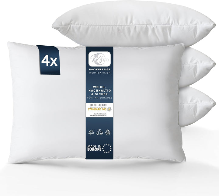 Moon Luxury Perkal 4er Pack Füllkissen 40x60 cm Innenkissen Sofakissen 100% Baumwolle fest gefüllt 4