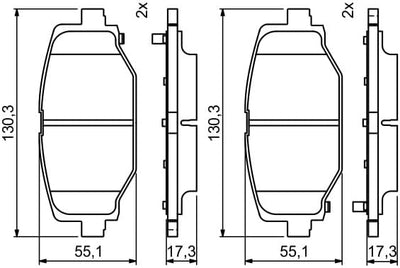 Bosch Bremsklötze Bremsbeläge Bremsbelagsatz 0 986 494 767