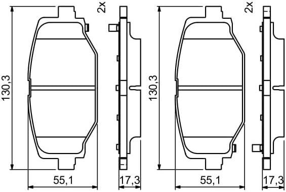 Bosch Bremsklötze Bremsbeläge Bremsbelagsatz 0 986 494 767