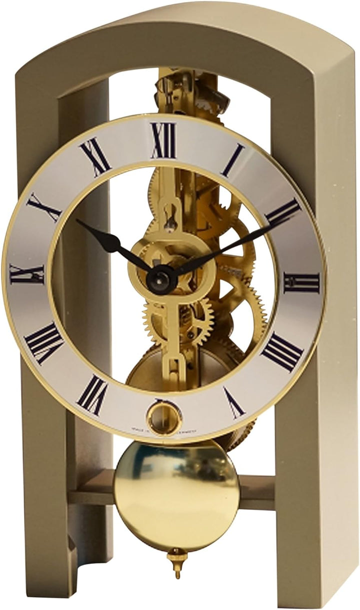 Hermle 23015-D10721 Moderne Skelett-Tischuhr, Grau, 18cm x 9cm x 11cm, Grau