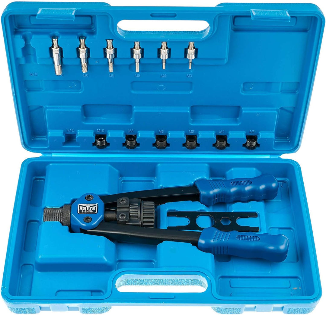 Satra S-2NRH Profi-Nietmutternzange M3 - M10, inkl. Kunststoffkoffer