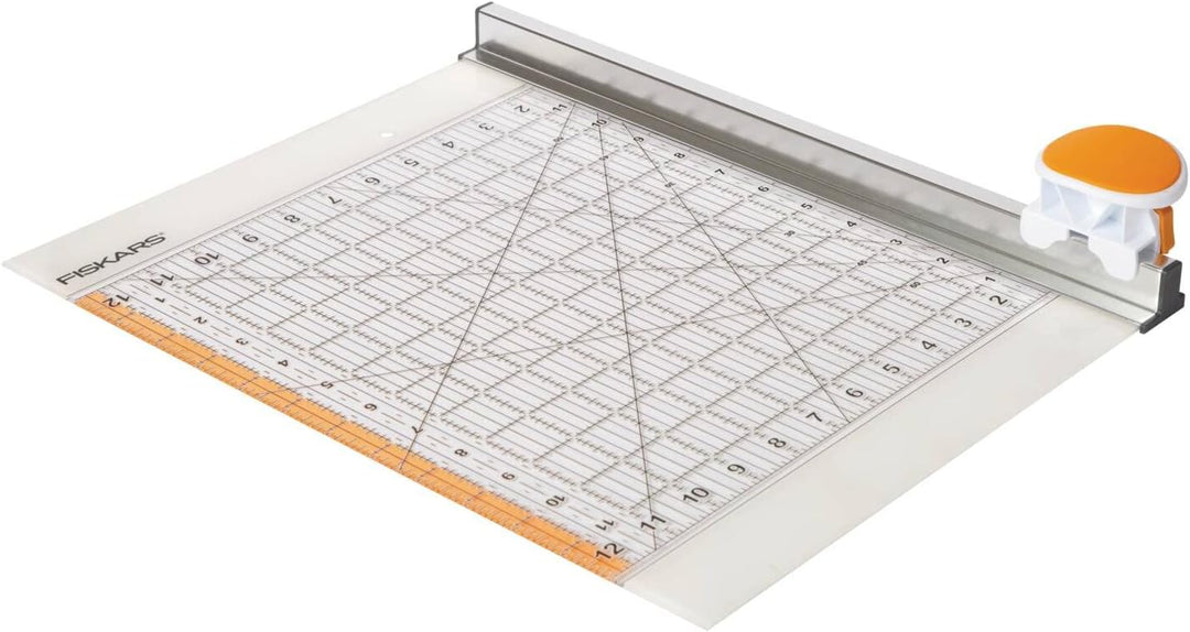 Fiskars Rollmesser Ø 45 mm mit Lineal, 12” x 12”, Orange/Weiss, 1016264 Rollmesser mit Lineal 12” x