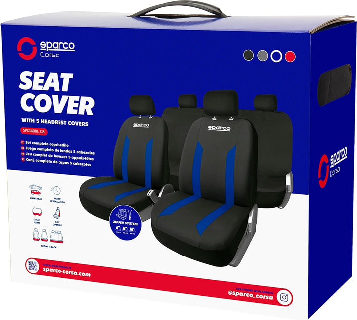 Sparco Sabbia Sitzbezug Set Schwarz/Blau SABBIA BLAU, SABBIA BLAU
