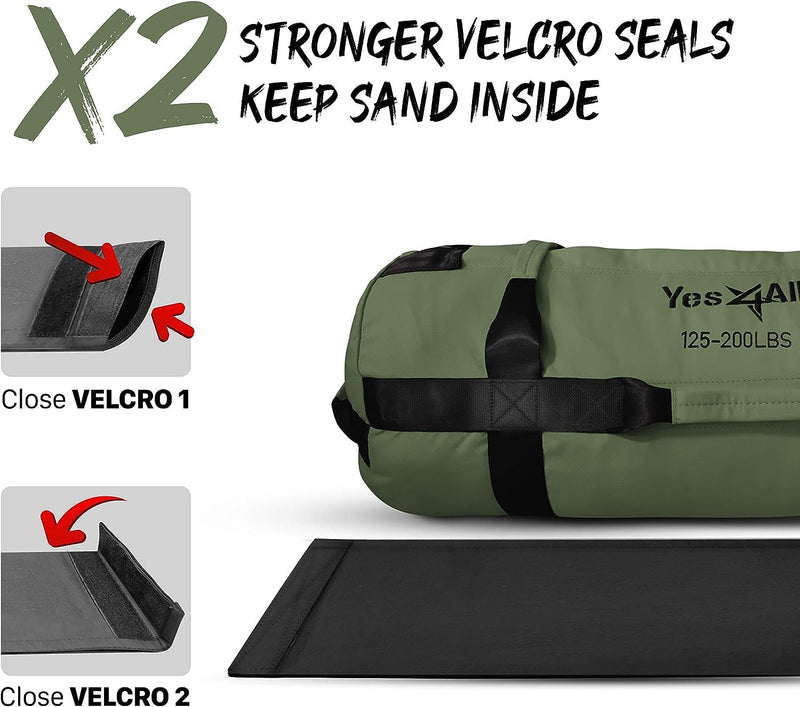 Yes4All Verstellbar Gewichtssack für Fitness mit 7 Griffe - Power bag ideal für Krafttraining, Ungef