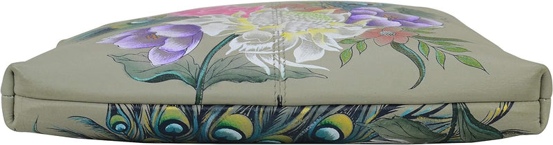 Anuschka Handbemalte 3-in-1 Clutch aus echtem Leder Regal Peacock, Regal Peacock
