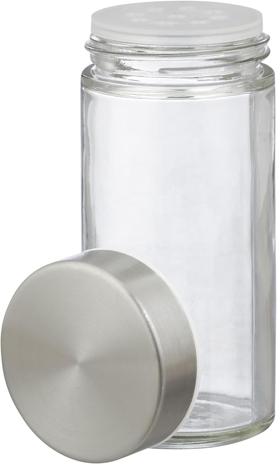 Relaxdays Gewürzkarussell, 20 Gewürzgläser, 40 Etiketten, 360° drehbar, Edelstahl, Glas, HBT: 33,5 x