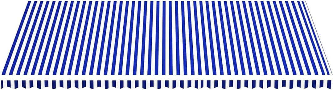 Gecheer Markisenbespannung Sonnenschutz Markisenstoff Markisentuch Markise Blau und Weiss 6x3,5 m
