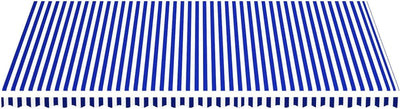 Gecheer Markisenbespannung Sonnenschutz Markisenstoff Markisentuch Markise Blau und Weiss 6x3,5 m