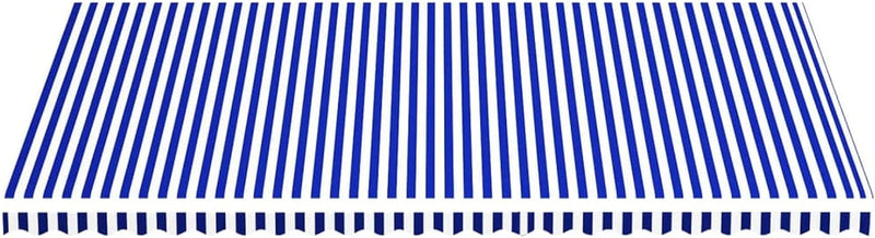 Gecheer Markisenbespannung Sonnenschutz Markisenstoff Markisentuch Markise Blau und Weiss 6x3,5 m