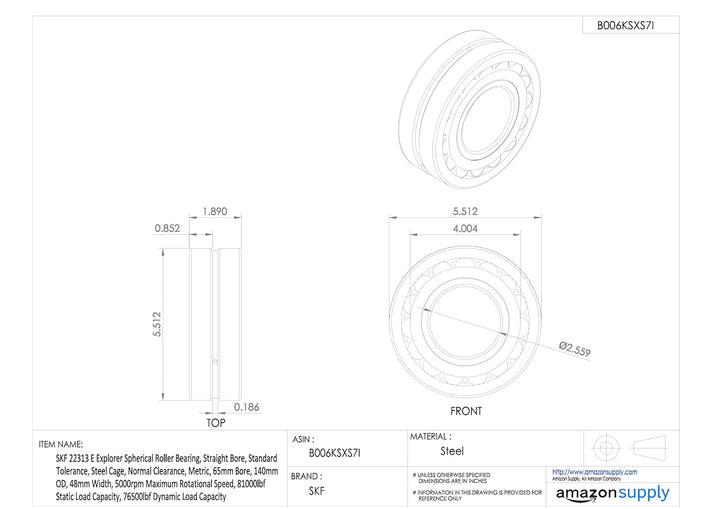 SKF 22313 E Kugellager Radialrolle