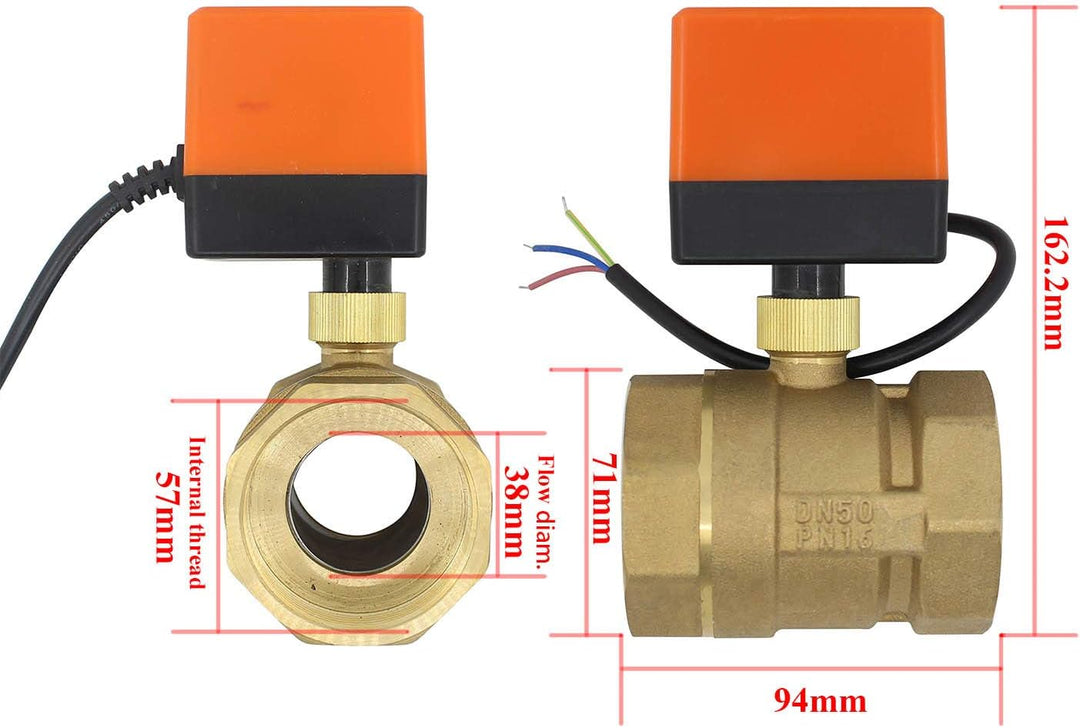 Motorisiertes 2-Wege-Ventil, elektrisch, Kugelventil, 220 V, normalerweise offen, 1/2 3/4 1 1-1/4 1-