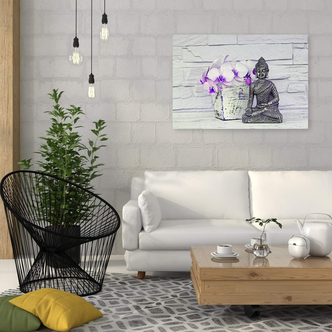 Leinwandbild XXL Zen Wandbild Kunst Orchidee Weiss 120x80 cm M14697 120x80 cm, M14697 120x80 cm