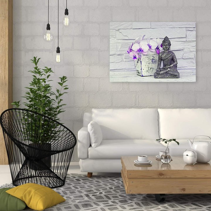Leinwandbild XXL Zen Wandbild Kunst Orchidee Weiss 120x80 cm M14697 120x80 cm, M14697 120x80 cm