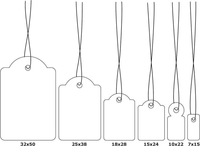 HERMA 6948 Hängeetiketten mit weissem Faden, 1000 Preisschilder, 32 x 50 mm, Fadenlänge ca. 8 cm, gr