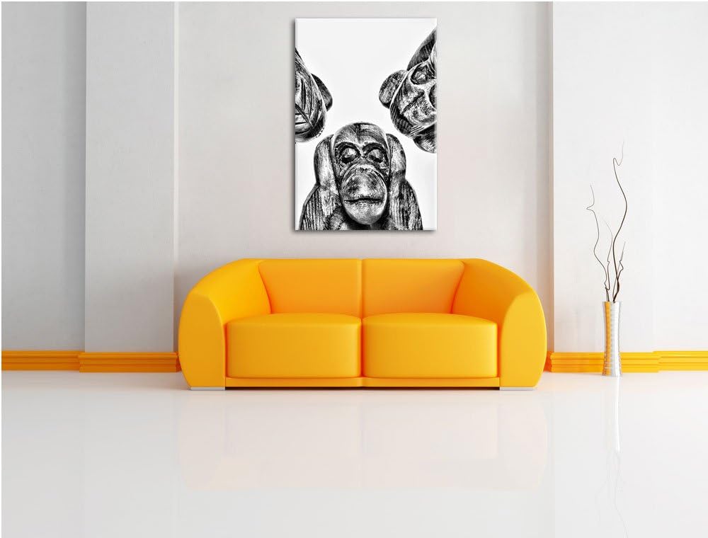 Pixxprint hören Nichts sehen Nichts Sagen als Leinwandbild/Grösse: 100x70 / Wandbild/Kunstdruck/fert