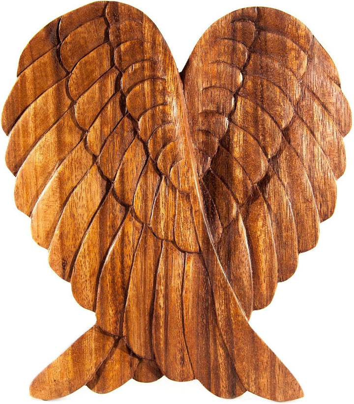 Windalf Engel Dekor Holzbild Wandrelief Amanda 22 cm Engels Flügel Holzornament Bohemian Wandojekt H