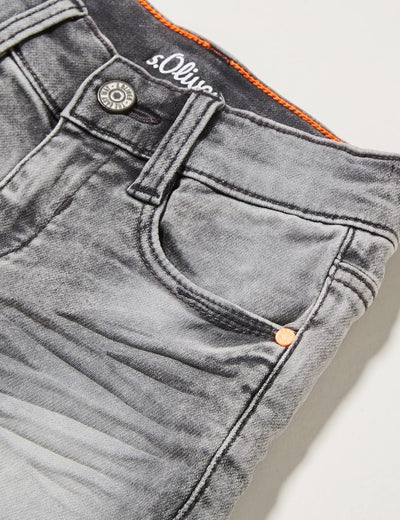 s.Oliver Jungen Jeans-Short, Brad Slim Fit 92 Grey/Black, 92 Grey/Black