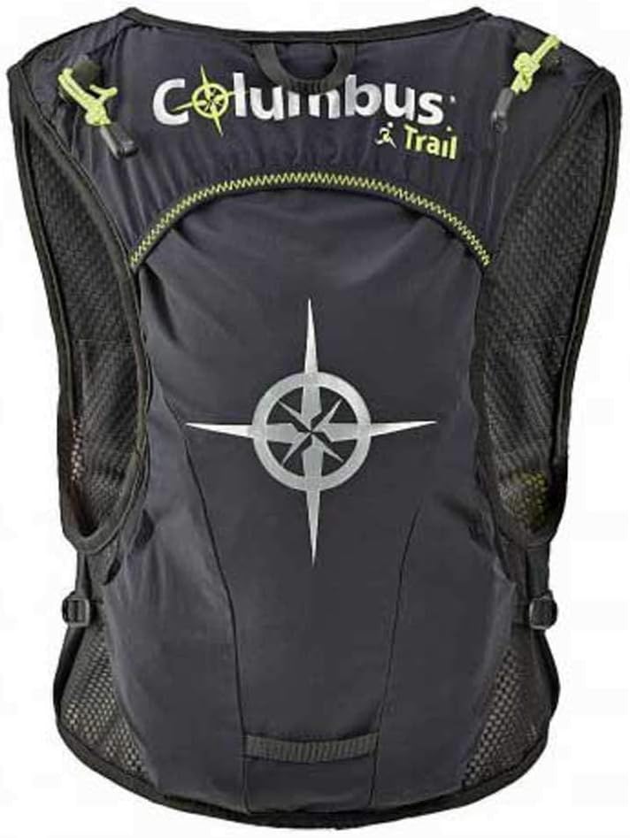 COLUMBUS Trail Vest 5L - Trinkweste in Schwarz für Trinkreservoirs oder andere Ausrüstung. Reflektie