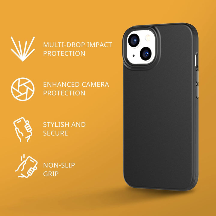 tech21 iPhone 14 Evo Lite – Dünne & Stossdämpfende Handyhülle mit 3,0 m Multi-Drop-Schutz, Schwarz i