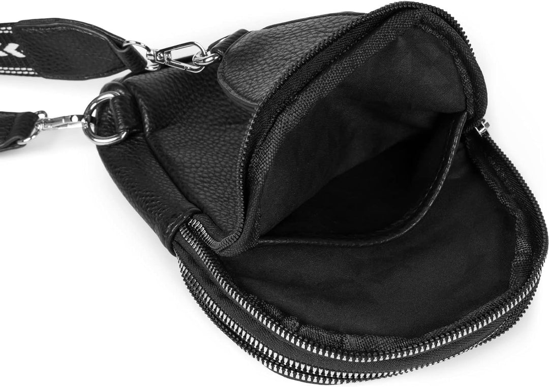 styleBREAKER Damen One Shoulder Rucksack, gemusterter Schultergurt, Einfarbige Crossbody Bag, Cityru